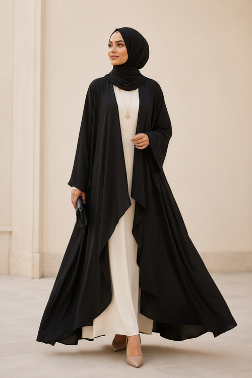 Abaya Élégance Fluide - Black